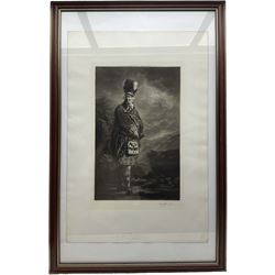After Sir Henry Raeburn (British 1756-1823): 'The McNab' 12th Head of the Clan, mezzotint engraving signed pencil 49cm x 32cm
