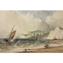 Anthony Vandyke Copley Fielding (British 1787-1855): 'Shipping off the South Coast', watercolour signed and dated 1840, titled on the mount 21cm x 31cm