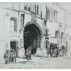 Frederick (Fred) Lawson (British 1888-1968): 'Stonebow - Lincoln' Guildhall, pencil signed and titled 23cm x 24cm