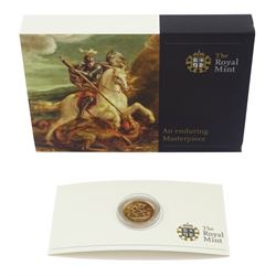Queen Elizabeth II 2009 gold half sovereign coin, in card box