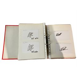 Footballing autographs and signatures including Peter Shilton, Dennis Bergkamp, Thierry Henry, Joe Mercer, David Seaman etc, in one folder