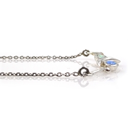Silver and 14ct gold wire opal necklace, stamped 925