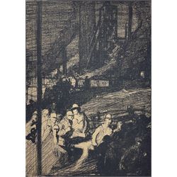 After Frank Brangwyn (British 1867-1956): 'The Mine', lithograph together with a colour print after the same artist max 32cm x 24cm (2) (unframed)