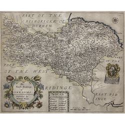 Richard Blome (British 1635-1705): 'North Riding of Yorkshire', engraved map with hand colouring pub. c1673, 27cm x 33cm