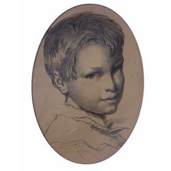 English School (early 20th century): Portrait of a Boy, pencil unsigned 32cm x 22cm