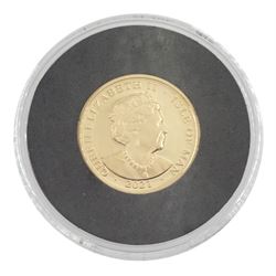 Queen Elizabeth II Isle of Man 2021 gold proof full sovereign coin, 'In Memoriam', cased with certificate
