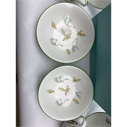 Tiffany & Co. nursery set decorated in the 'Tiffany Farm' pattern comprising pair of two-handled cups, two bowls and two plates, in original Tiffany box (6)