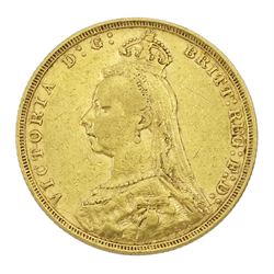 Queen Victoria 1890 gold full sovereign coin