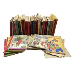 Quantity of late 1940's and 1950's Children's annuals including Rupert, Beano, Dandy together with other annuals and books in two boxes