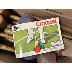 Late 20th century boxed croquet set 