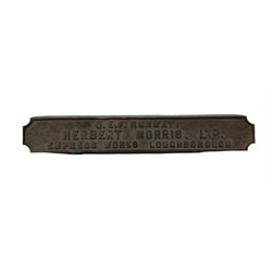 Herbert Morris LTD Empress Works, Loughborough cast iron sign, L49.5cm