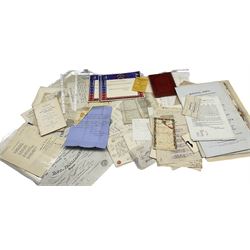 An interesting collection of 18th century and later documents and ephemera including 'The Philosophy of Smoking', 18th century cheques and statements, King's Bench Trinity Term 1828, various handwritten poems and other documents and ephemera 
