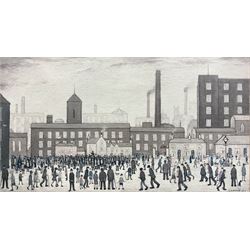 After Laurence Stephen Lowry R.B.A. R.A. (British 1887-1976): 'Coming from the Mill' and 'Industrial Landscape', two colour prints max 29cm x 50cm (2)
