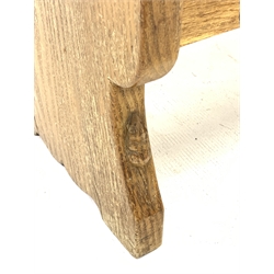 'Mouseman' oak rectangular trough planter with shaped end supports, by Robert Thompson of Kilburn, L123cm, H48cm, D29cm