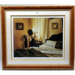 Carrie Graber (American 1975-): Morning Light, Female getting out of bed, signed limited edition print (57/100) 60cm x 75cm