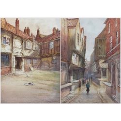 John Wynne Williams (British fl.1900-1920): 'St Williams College and Courtyard York' and 'Shambles York', pair watercolours signed, titled on the mount 35cm x 23cm (2)
