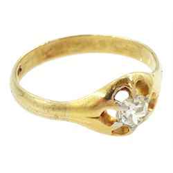 Early 20th century gold single stone old cut diamond ring, stamped 9ct, diamond weight approx 0.50 carat