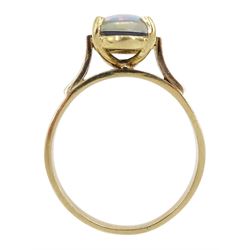 Gold oval opal triplet ring, stamped 9ct 