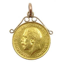 1911 gold half sovereign with soldered gold mount
