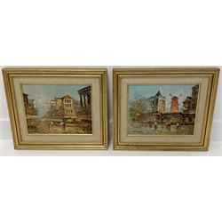 C Alexander Continental street scenes, oils on board, a pair, signed, each 20cm x 24cm