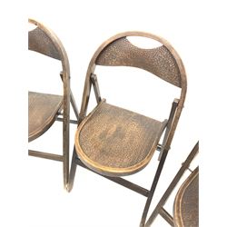 Set four early 20th century bentwood folding chairs W46cm