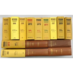 Wisden Cricketers Almanack fifteen volumes 1951 - 2002 in hard and soft covers