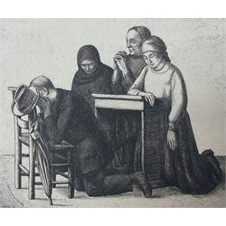 Frederick George Austin (British 1902-1990): Figures in Prayer, drypoint etching signed and dated '28 in the plate 13cm x 15cm (unframed)
Provenance: direct from the granddaughter of the artist