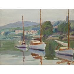 French School (Early 20th Century): Harbour Scene, oil on panel indistinctly signed 26cm x 34cm