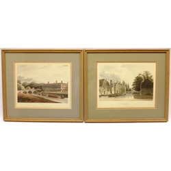 Collection of mainly 19th century engravings and lithographs including York from the Foss after Francis Nicholson, 'York Cathedral Church', 'Castle Howard', 'King's College' Cambridge, and two reproduction lithographs, max 23cm x 34cm (15)
