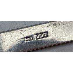 Edwardian silver note clip with inscription L12cm Dublin 1908 Maker T Weir & Sons 1.07oz