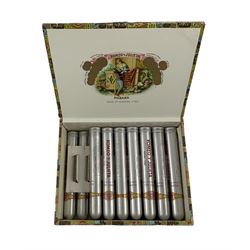 Sixteen Romeo y Julieta Romeo No.1 cigars in tubes and in an opened Romeo y julieta box