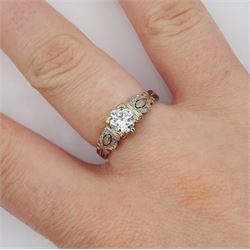 White gold single stone round brilliant cut diamond ring, stamped 18ct, diamond approx 0.50 carat