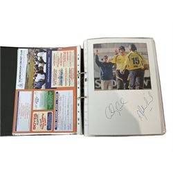 Yorkshire Cricket - various autographs and signatures including Jason Gillespie, Matthew Hoggard, Michael Vaughn, Darren Gough etc, and various team sheets in one folder