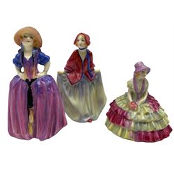 Early 20th century miniature Royal Doulton figures comprising, 'Sweet Anne' M27, 'Chloe' M29, 'Patricia' M28