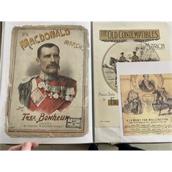 An album of Victorian and later sheet music covers relating to Military to include 