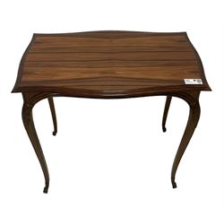 Collinson & Lock (London: 1870-1897) - 19th century Rosewood side table, shaped rectangular top with moulded edge, raised on cabriole supports with acanthus moulded knees and feet