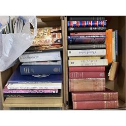 Books on horse racing, ballet etc in four boxes