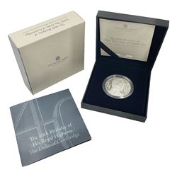 The Royal Mint United Kingdom 2022 'The 40th Birthday of HRH The Duke of Cambridge' silver proof piedfort five pound coin, cased with certificate