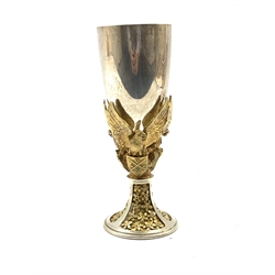 Silver and silver gilt goblet commemorating the wedding of Charles and Diana 1981 H16.5cm No. 61/1000 12.6oz
