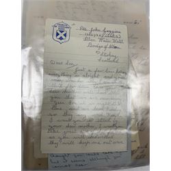 Two folders of ephemera including correspondence concerning Marine K Goggins 1945/6, bill heads, invoices and receipts, letters etc (2)