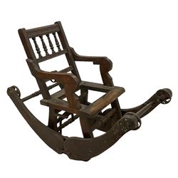 Victorian walnut metamorphic child's high chair and rocking chair 