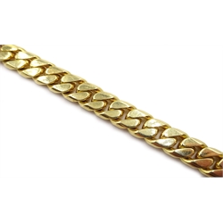 Gold flattened curb link bracelet, stamped 14K, approx 22.41gm