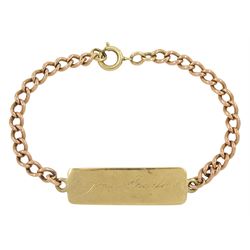 9ct gold identity bracelet, hallmarked
