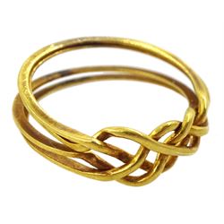 Gold Russian interlocking love knot ring