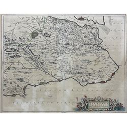 Johannes (Joan) Blaeu (Dutch 1596-1673): 'Fifae Pars Orientalis - The East Part of Fife', engraved map with hand colouring, pub. c.1665, with text verso 42cm x 53cm