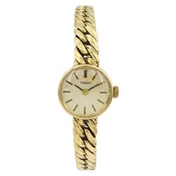 Tissot 9ct gold ladies manual wind wristwatch, London import mark 1972