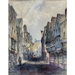 Thomas 'Tom' Dudley (British 1857-1935): 'Coney Street York', watercolour signed titled and dated 1883, 29cm x 23cm