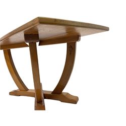 Seahorseman oak coffee table, the rectangular top raised on square chaped supports W92cm, H43cm, D43cm