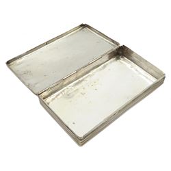 Dutch silver rectangular box, the hinged cover engraved with a pony and trap with buildings in the distance 13c.5m x 8cm 4oz