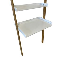 FUTON Company - sloping bamboo and white finish ladder desk 